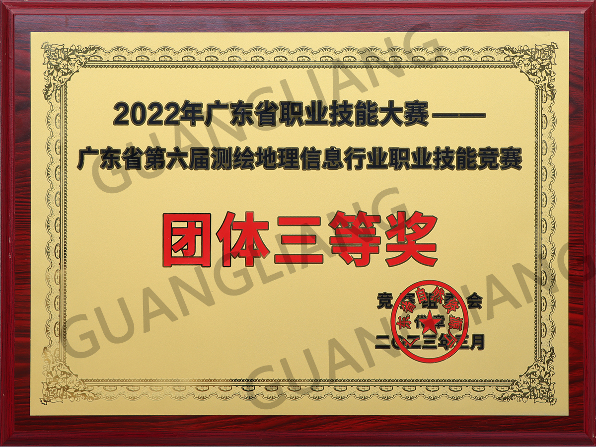 2022年广东省第届测绘地理信息行业职业技术较量集体三等奖